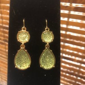 Accent Gold Filled Earrings light green Crystals